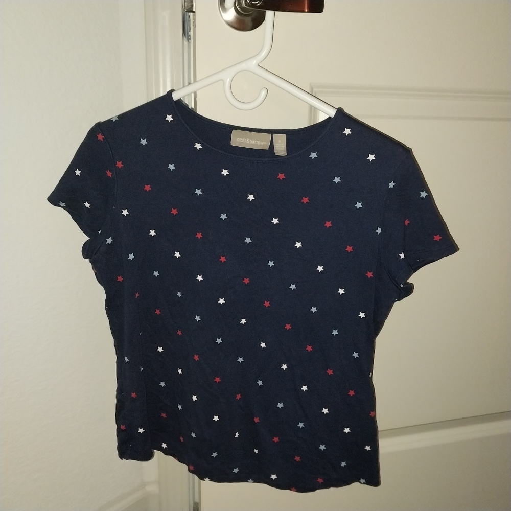Croft & Barrow Patriotic Short Sleeve Top